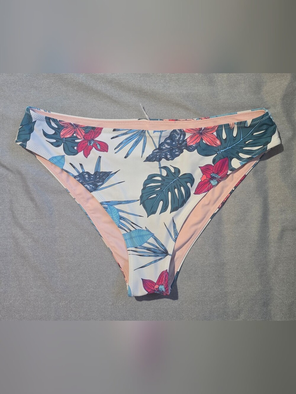 Cupshe Pink and Blue Tropical Floral Bikini Bottom